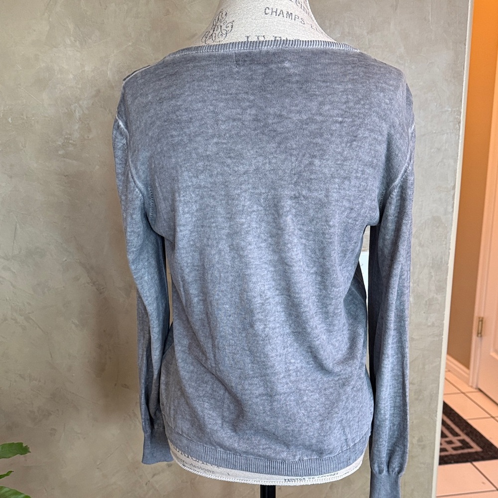 Cotelac Gray Patterned Crew Neck Sweater - image 4